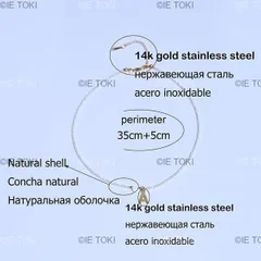 女性のためのステンレス鋼のハートネックレス 自然なシェルビーズ 文字 チョーカー ファッションジュエリー 自由奔放に生きるスタイル ストリートウェア