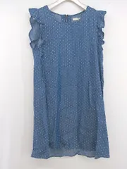 ◇ frames RAY CASSIN フレームスレイカズン ドット 水玉 半袖 ミニ ワンピース サイズF ネイビー ホワイト系 レディース E  【1305010005359】