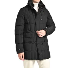 MOORER ムーレー / MORRIS-KM ダウンコート ダブルブレスト 取り外し可能ファー 秋冬 アウター ポリエステル100% ブラック 420478