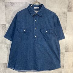 USA製 INDIVIDUALIZED SHIRTS インディヴィジュアライズド シャツ 半袖 プルオーバーデニムシャツ ワイド