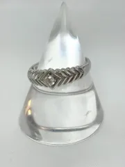 011 ダイヤリング PT900（プラチナ）011刻印 12号 3.5g  ダイヤモンドチェッカー反応あり     M-1303