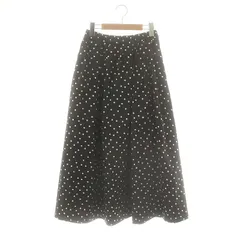スローブ イエナ SLOBE IENA  ランダムタックスカート ギャザー マキシ ロング ドット 38 黒 ブラック /AT ■OS