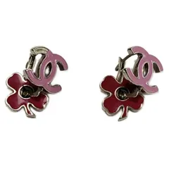 CHANEL(シャネル) ピアス ココマーク シルバー×ライトピンク