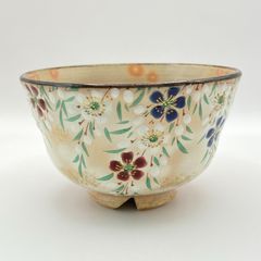 抹茶茶碗 乾山 枝垂桜　田中渓峰　紙箱入　茶道具　茶盌　茶器　京焼　伝統工芸品