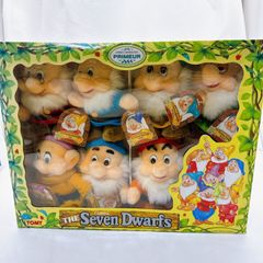 【レトロ・ヴィンテージ】Tomy トミー 七人の小人 ぬいぐるみ セット ディズニー The Seven Dwarfs 外箱傷み Grumpyタグ欠品 DopeyとGrumpy未固定 状態良好