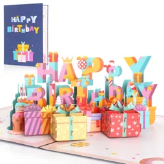 【即納】WD&CD 立体バースデーカード 誕生日カード メッセージカード 誕生日 立体 カード 封筒付き 3D ポップアップカード 大人 おしゃれ birthday card