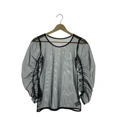 【美品】  kaene / カエン | ギャザースリーブ チュール ブラウス | F | ブラック | レディース