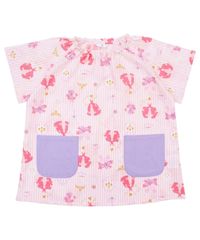 新品 [ニシキ] キッズスモック 子供用 女の子 半袖 夏 綿100％ 肌に優しい ポケット付き 幼稚園 保育園 遊び着 キッズエプロン 100cm/110cm/120cm/130cm