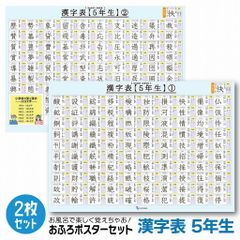 お風呂ポスター 小学4年生 漢字表 2枚入り B3サイズ(364×515mm