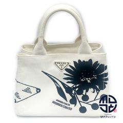 PRADA プラダ 白 黒 ホワイト ブラック カナパ トート CANAPA