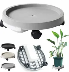 ★植木鉢台 プランター台 移動花台 鉢受台 フラワースタンド 鉢置台 キャスター 水受け皿付き 360°回転のキャスター ストッパー付き 移動便利 直径35cm