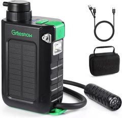 【日本防災安全協会認証品】 Greeshow 携帯浄水器 浄水器 アウトドア 電動浄水器 【日本正規品】 手回し ソーラー充電機能 災害 濾過器 飲み水 防災用 LEDライト SOSモード スマホ充電機能 防災グッズ キャンプ/登山/地震/災害用 軽量
