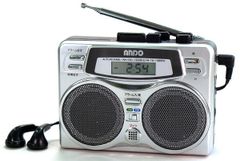 ZB204-3C　　録音できる ミニラジカセ お散歩ラジカセ 防災 録音 軽量 時計 アラーム 　高音質　イヤホン付き