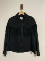 S ZARA(ザラ) レディース ブラックデニムジャケット
