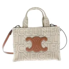 CELINE (セリーヌ) トリオンフ スモールカバ タイス ハンドバッグ ベージュ キャンバス 2wayショルダーバッグのサムネイル