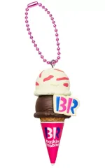 【中古】食玩 キーホルダー 3.ストロベリーチーズケーキ・チョコレート(ダブルコーン) 「サーティワン アイスクリーム マスコットつきグミ2」