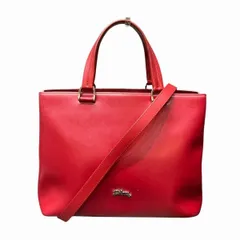ロンシャン　レザー　ルビスレッド　2WAY　バッグ　トートバッグ　ショルダーバッグ　レディース