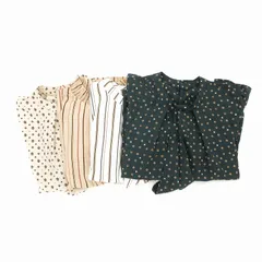 最安値，定番人気 ② 未使用 一宮繊維 ノアージュ noa-ge サッカー生地 タック シャツ チュニック ブラウス 大きいサイズ L