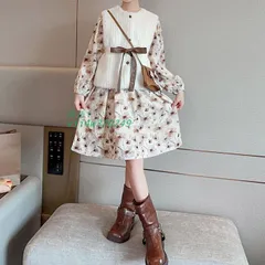 小学生 キッズ 女の子 ニットベスト付き 花柄 ワンピース 春秋 通学 韓国 カジュアル フォーマル おしゃれ ガーダンス可愛い ワンピース vii4w320249