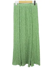 レトロガール RETRO GIRL 小花柄 ロング丈 プリーツスカート F 緑系 グリーン 裏地 タグ付