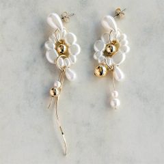 【amplis / アンプリス】prince pierce -Gold-  /  ピアス フラワー パール ゴールド