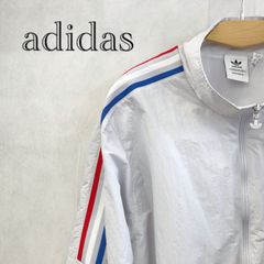 adidas セットアップ GN3573 GN3583 トリコロール ナイロンジャケット 上下 L グレー ユニセックス
