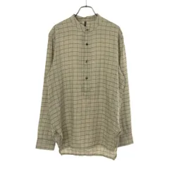 カズユキクマガイアタッチメント 日本製 チェック 長袖 バンドカラー プルオーバー シャツ 1 KAZUYUKI KUMAGAI ATTACHMENT メンズ 古着 【240302】 メール便可