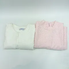 ◇ Θ mikihouse ミキハウス キッズ 子供服 チェック柄 ワンピース ジャケット サイズ130 ピンク ホワイト 女の子 E  【1412260010900】