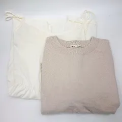 ◇ ⊂ ROSE BUD ローズバッド キャミソール ニット セーター サイズF モカブラウン アイボリー レディース E  【1501160036780】