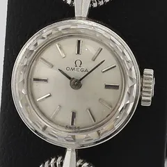 ⭐️OH済 1960年製オメガ14KWGダイヤ付 カットガラス レディース⭐️極上品 オメガ レディース 14KYG カットガラス ブレスレット 1960年代