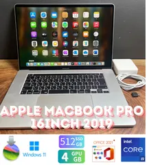 ［美品/GPU搭載］Apple MacBook Pro 16inch 2019/Core i9 2.4GHz/32GB/512GB/Windows11/Office 2021/Ri224