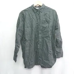 ◇ ⊂◎ URBAN RESEARCH アーバンリサーチ 麻100% 長袖 シャツ サイズM ブラック レディース E  【1503060003084】