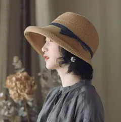 麦わら帽子 春夏  麦わらハット レディース 大きめ 遮光 夏 バケットハット  つば広 UV リボン おしゃれ リゾート ハット 折りたたみ プレゼント エレガント お出かけ UV対策 紫外線 日よけ 折りたためる