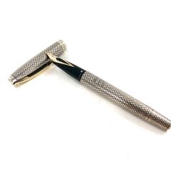 SHEAFFER シェーファー STERLING SILVER スターリングシルバー U.S.A 万年筆 14K 刻印 シルバー×ゴールド【OE-845】