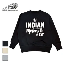【新品】 Indian インディアン Raglan sleeve Sweat Shirt Script logo メンズ/レディース ブラック/ナチュラル/グレー M-XL