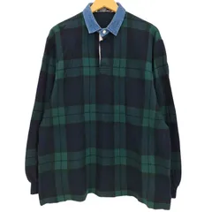 ポロバイラルフローレン Polo by RALPH LAUREN 90s ポニー刺繍 ブラックウォッチ ラガーシャツ メンズ import：L 