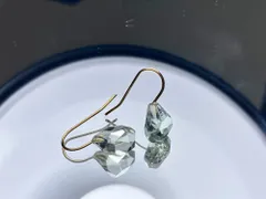 P27 一点物 希少石 天然 緑水晶 グリーン アメシスト ピアス 金属アレルギー対応