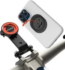 FASTAND アルミニウム バイク 携帯電話マウントホルダー アウトフロント バイク ステムマウント マウンテンバイク ロードバイク スクーター用 クイックリリース 自転車 携帯電話マウント Apple Androidフォン対応 ユニバー