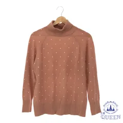 【訳アリ】 DEBUTTO デビュー トップス ニット ドット リブ タートルネック 長袖 レディース 大きいサイズ オレンジ ブラウン L 901-4333 送料無料 古着