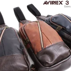 【特価】ヴィンテージ風ワンショルダーバッグ クロ コン キャメル AVIREX アビレックス LARGA ラルガ ワンショルダーバッグ ボディバッグ ボデーバッグ 斜め掛けバッグ バッグ バック 鞄 カバン お出かけ 男性 女性 メンズ レディース 送料無料