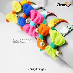 Picky Orange 祝日のお祝いの結び 猫首輪 セーフティバックル付