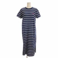 ポロ ラルフローレン POLO RALPH LAUREN ワンピース ロング 半袖 ボーダー ロゴ刺繍 プルオーバー コットン 紺 ネイビー S