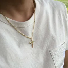 ゴールド クロスネックレス メンズ レディース 兼用