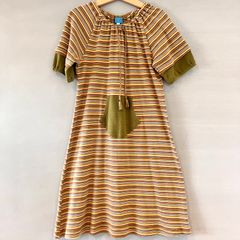 90's KENZO ENFANT ケンゾー レトロボーダーワンピース タッセル キッズ ジュニア 130cm