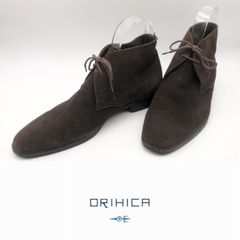 ORIHICA オリヒカ 09 レースシューズ ビジネス オフィス デザートブーツ チャッカブーツ ショートブーツ スエード レザーブーツ ダークブラウン 革靴 42 USED