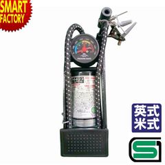 空気入れ 自転車 英式 米式 フットポンプ ゲージ＆アダプター付 SG規格 エアポンプ