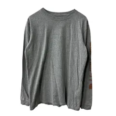Carhartt 長袖 ロゴTシャツ S グレー カーハート 袖プリント ロングTシャツ シンプル カットソー トップス a709-6605