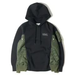 Sacai サカイ パーカー NIKE ナイキ ワンポイントロゴ MA-1 切替 ドッキング スウェットパーカー CW2419-475 20AW トップス フーディー プルオーバー ダークネイビー カーキ S トップス コラボのサムネイル
