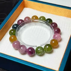 夢色 EU製 ★ミックスカラートルマリン★アクセサリー ブレスレット パワーストーン 天然石B  約11.8-12.1mm  ZZ1569