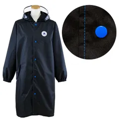 【ブラック】 レインコート ランドセル対応 キッズ ジュニア 男女兼用 CONVERSE コンバース (23CON-RC) 130 140 150cm 男の子 女の子 小学生 小学校 中学生 男子 子供 こども 撥水 無地 カッパ 雨具